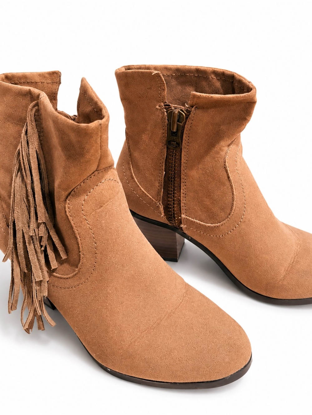 Apt. 9 Adelina Fringe Ankle Boots Women’s 5.5 Gray Taupe